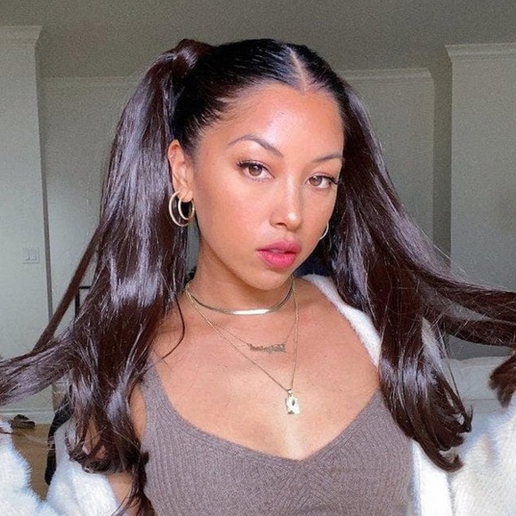 INH Hair wig hair extention Liane ponytail 18” mid-Length curls dark brown color - Picture 4 of 4